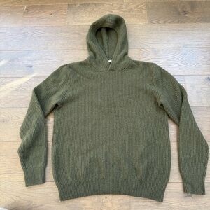 Nap Loungewear 100% Cashmere Hooded Sweater. Sz Medium Olive Green EUC